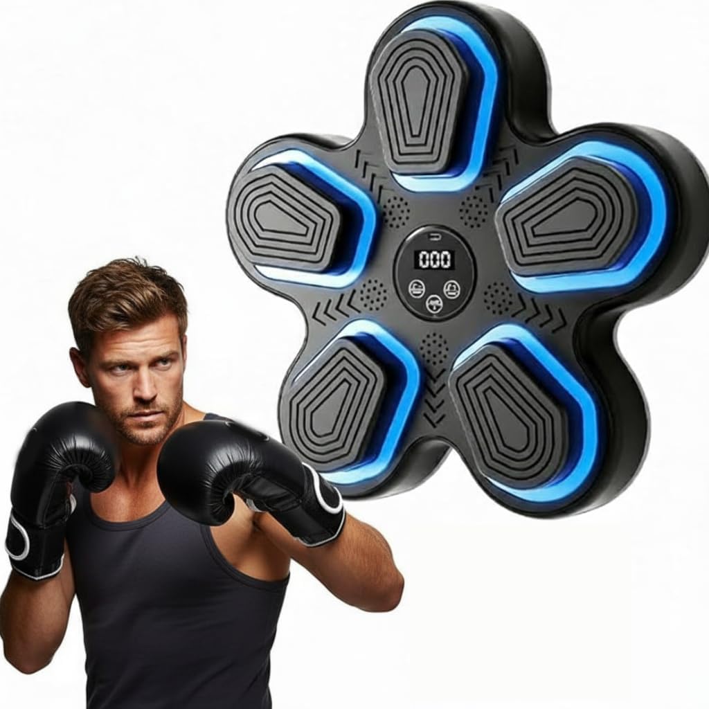 Music Boxing Machine, Electronic Music Punching Target, Bluetooth Wall-Mounted Boxing Trainer Electronic Reflex Punching Target for Home Reaction Strength Training