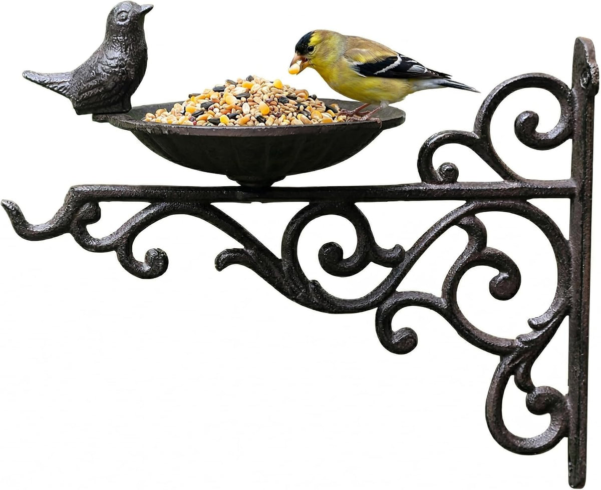 Heavy Duty Cast Iron Bird Feeder, Wall Mounted Wild Bird Feeder