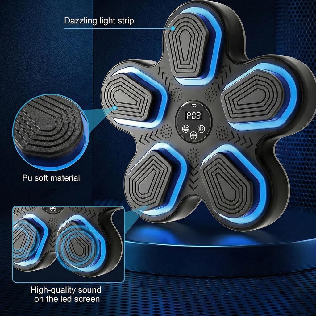Music Boxing Machine, Electronic Music Punching Target, Bluetooth Wall-Mounted Boxing Trainer Electronic Reflex Punching Target for Home Reaction Strength Training