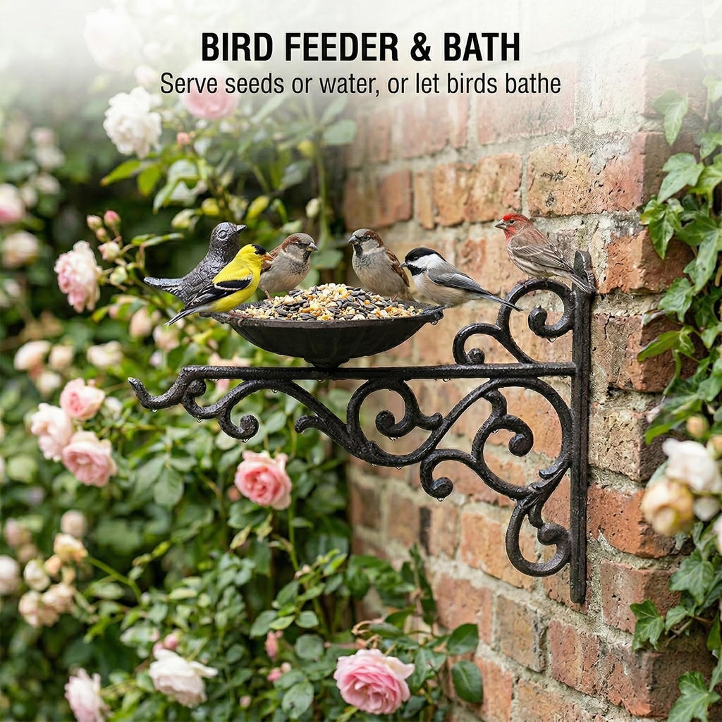 Heavy Duty Cast Iron Bird Feeder, Wall Mounted Wild Bird Feeder