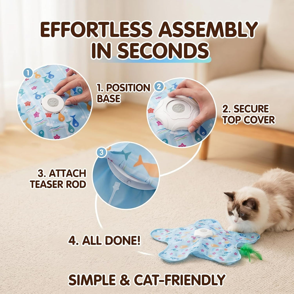 Interactive Cat Toy Automatic Moving Feathers Kitten Toys