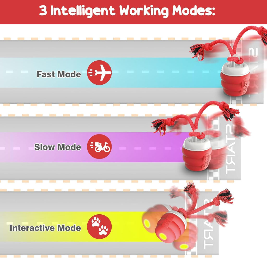 Smart Interactive Dog Ball Toy, Red Rolling Toy for Boredom