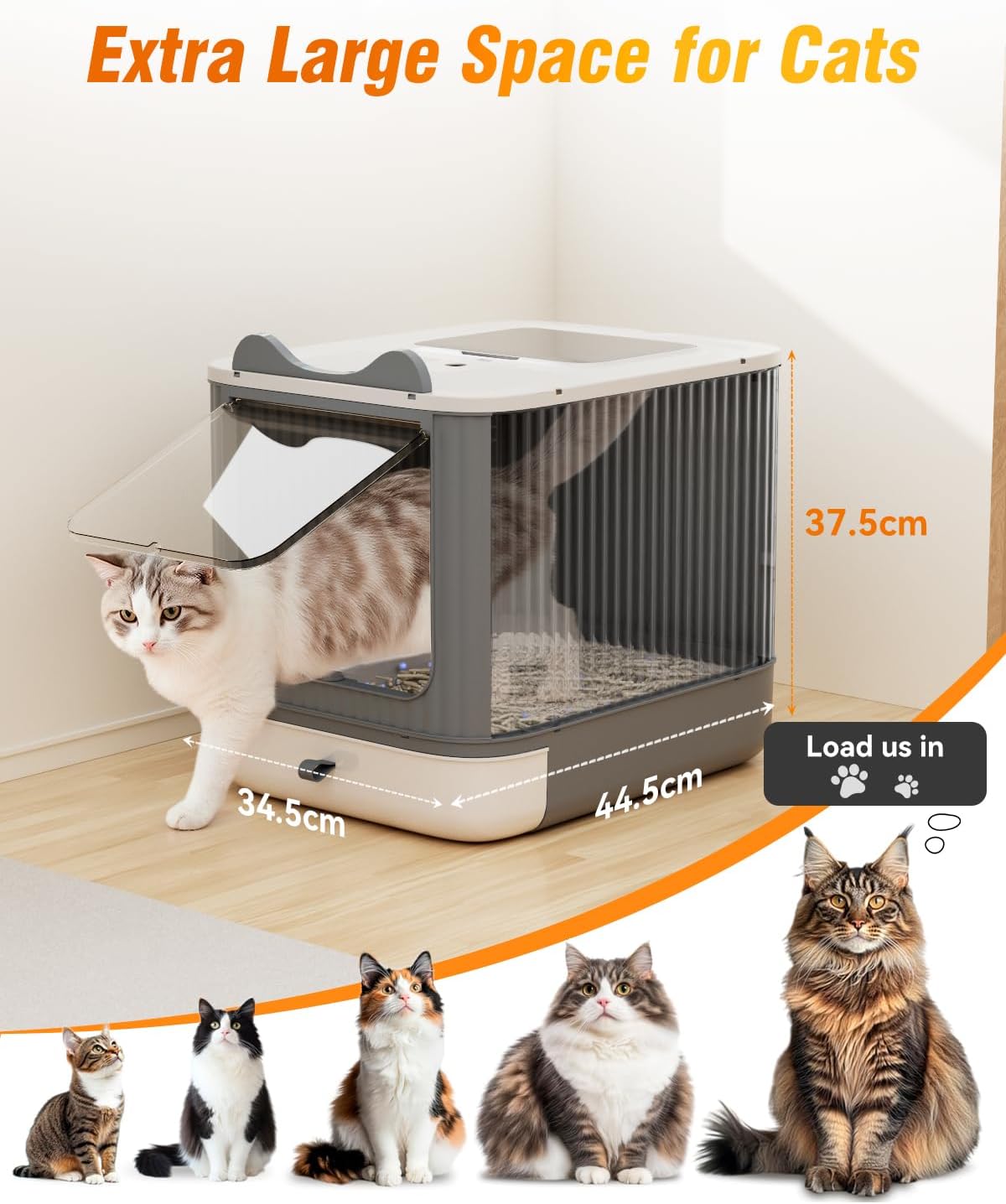 2 Pack Cat Litter Box Enclosed, Extra Large Covered Kitty Tray