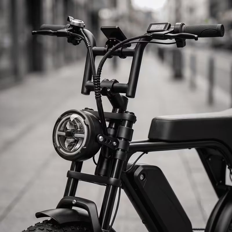 Adult V8 electric bicycle, 25 km range, hydraulic disc brakes, 20 inch tires, mountain bike, electric bicycle, front rack, removable battery, fully terrain-adaptive—suitable for off-road, urban, and mountain riding.