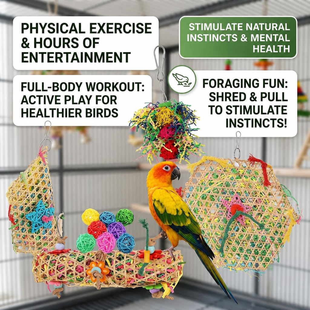 13Pcs Bird Toys Parrot Chewing Shredding Foraging Cage Accessories