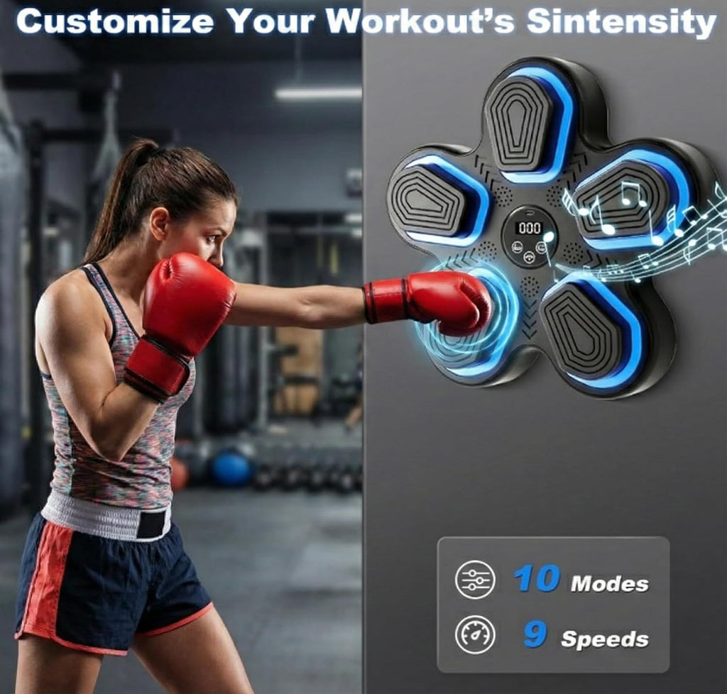 Music Boxing Machine, Electronic Music Punching Target, Bluetooth Wall-Mounted Boxing Trainer Electronic Reflex Punching Target for Home Reaction Strength Training