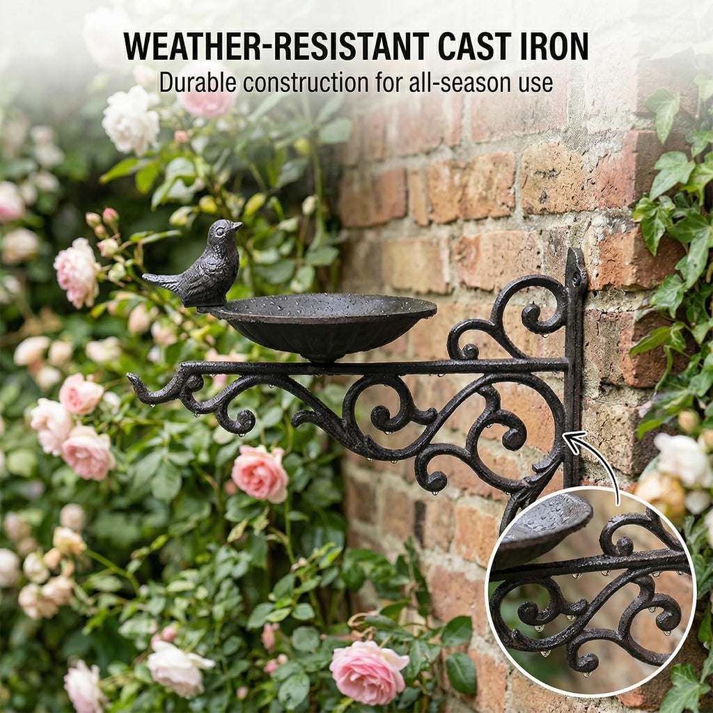 Heavy Duty Cast Iron Bird Feeder, Wall Mounted Wild Bird Feeder