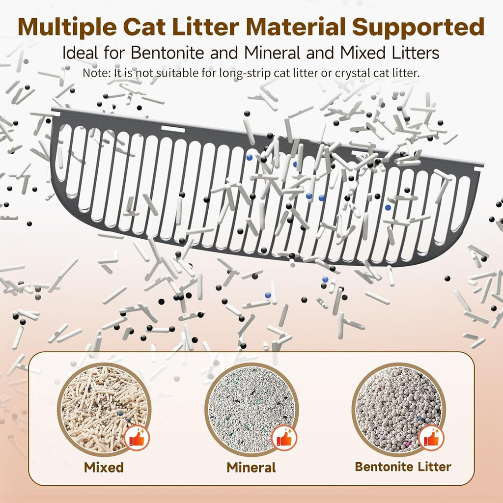 Open Top Design Automatic Cat Litter Box,Self Cleaning Litter Box for Multiple Cats & Senior Cats,App Control with Safty Sensors,Low Odor, Incledes Trash Bags,Grey