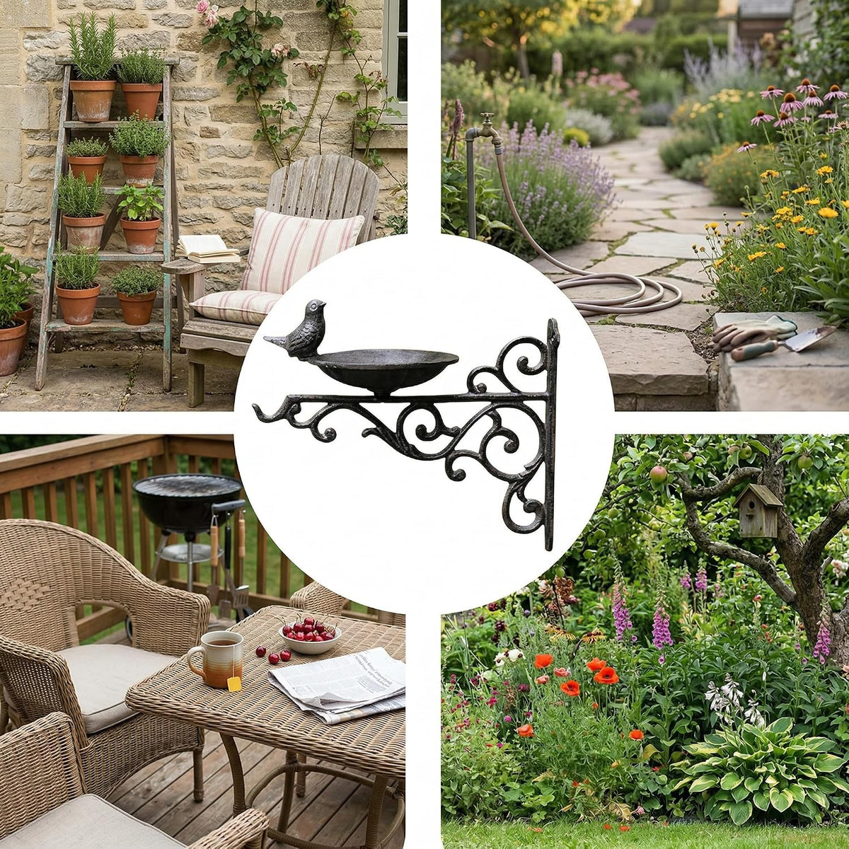 Heavy Duty Cast Iron Bird Feeder, Wall Mounted Wild Bird Feeder