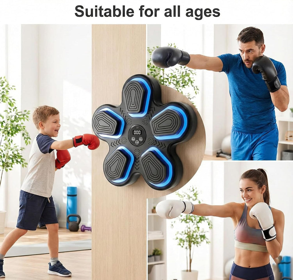 Music Boxing Machine, Electronic Music Punching Target, Bluetooth Wall-Mounted Boxing Trainer Electronic Reflex Punching Target for Home Reaction Strength Training