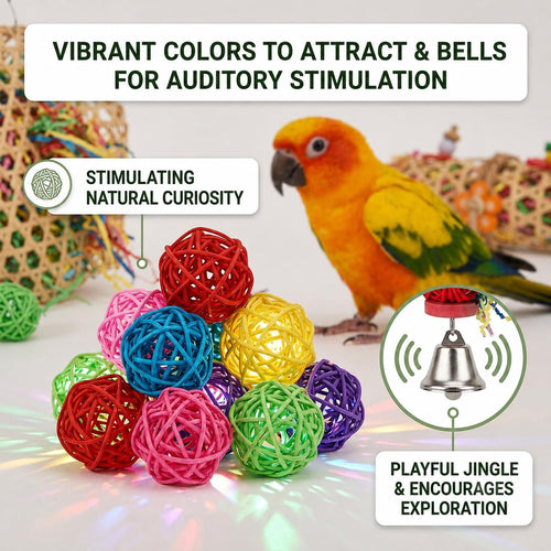 13Pcs Bird Toys Parrot Chewing Shredding Foraging Cage Accessories